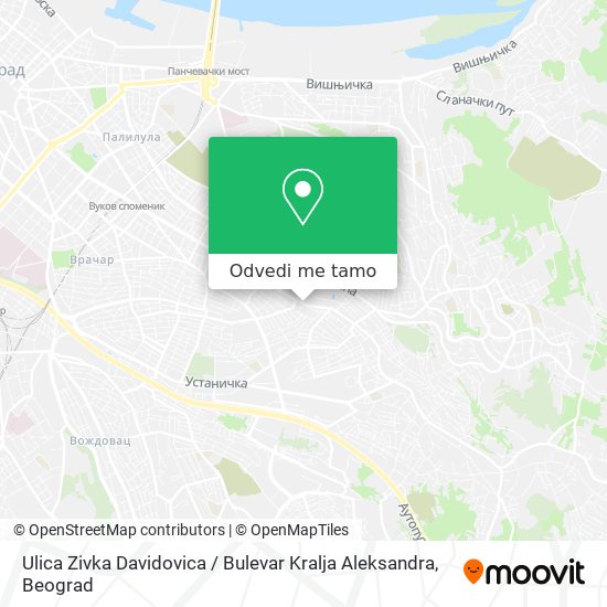 Ulica Zivka Davidovica / Bulevar Kralja Aleksandra mapa