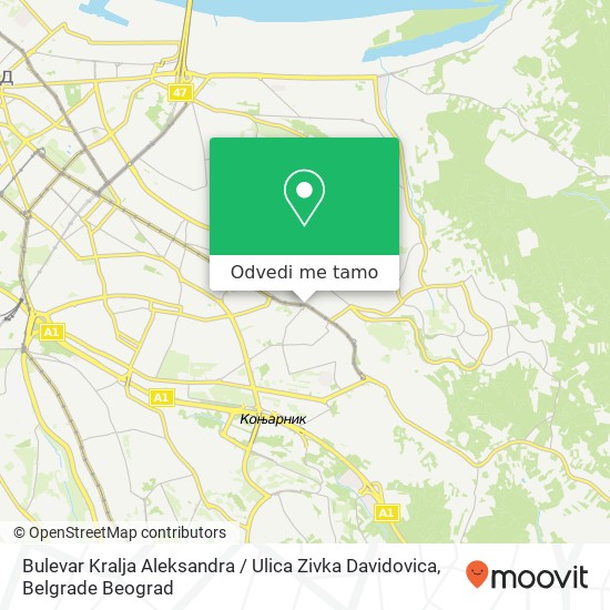 Bulevar Kralja Aleksandra / Ulica Zivka Davidovica mapa