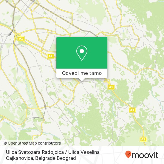 Ulica Svetozara Radojcica / Ulica Veselina Cajkanovica mapa