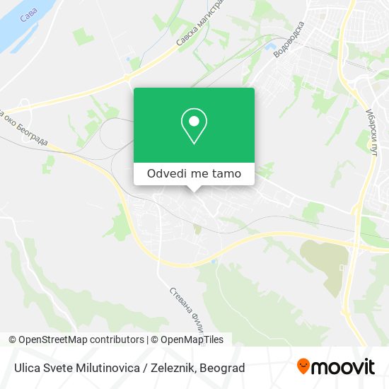 Ulica Svete Milutinovica / Zeleznik mapa