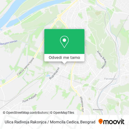 Ulica Radivoja Rakonjca / Momcila Cedica mapa
