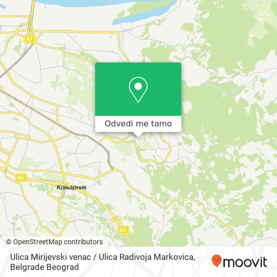 Ulica Mirijevski venac / Ulica Radivoja Markovica mapa