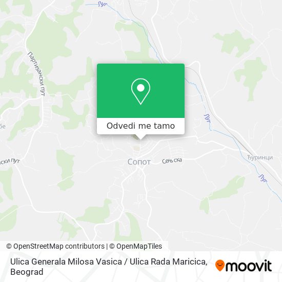 Ulica Generala Milosa Vasica / Ulica Rada Maricica mapa