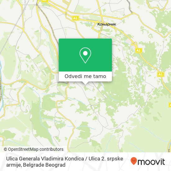 Ulica Generala Vladimira Kondica / Ulica 2. srpske armije mapa