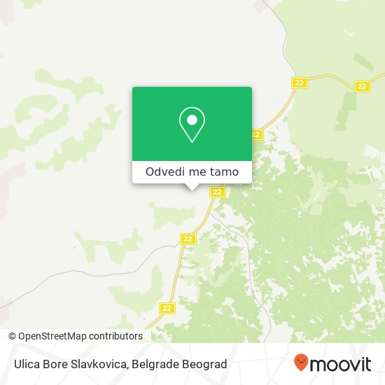 Ulica Bore Slavkovica mapa