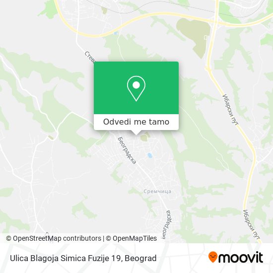 Ulica Blagoja Simica Fuzije 19 mapa