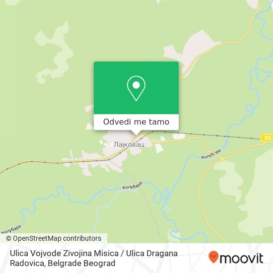 Ulica Vojvode Zivojina Misica / Ulica Dragana Radovica mapa