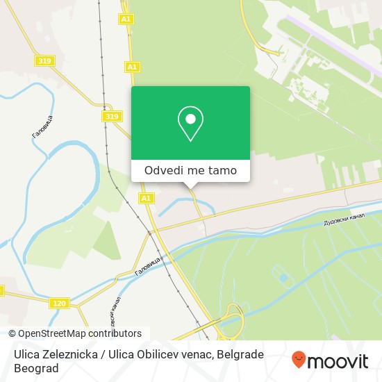 Ulica Zeleznicka / Ulica Obilicev venac mapa