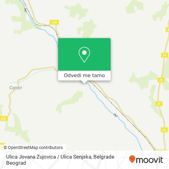 Ulica Jovana Zujovica / Ulica Senjska mapa