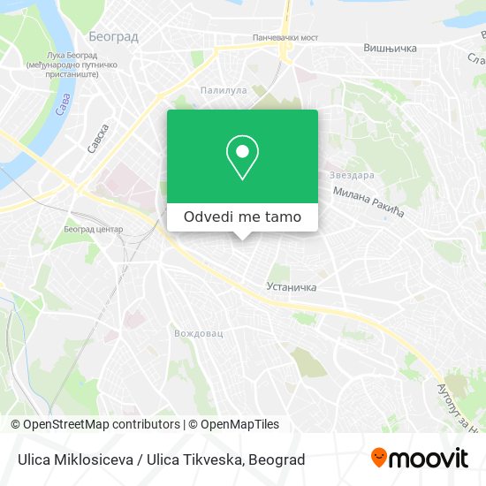 Ulica Miklosiceva / Ulica Tikveska mapa