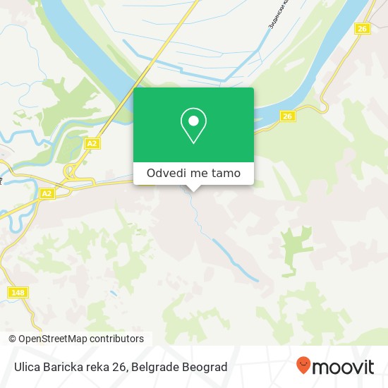 Ulica Baricka reka 26 mapa