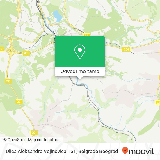 Ulica Aleksandra Vojinovica 161 mapa