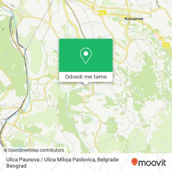 Ulica Paunova / Ulica Miloja Pavlovica mapa