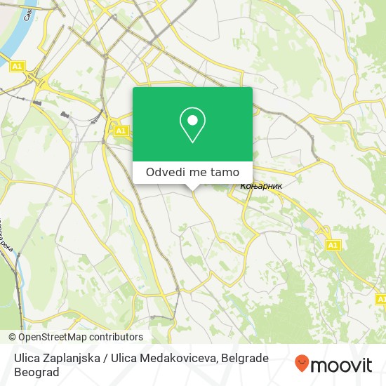 Ulica Zaplanjska / Ulica Medakoviceva mapa