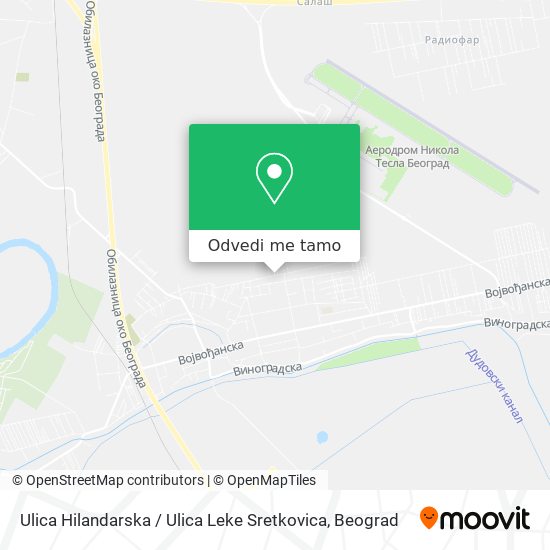 Ulica Hilandarska / Ulica Leke Sretkovica mapa