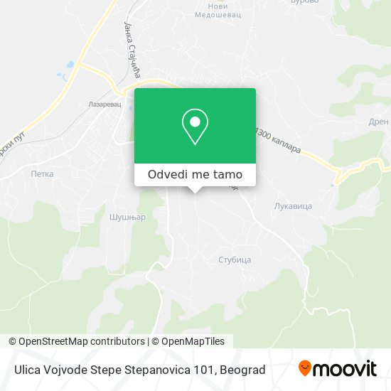 Ulica Vojvode Stepe Stepanovica 101 mapa