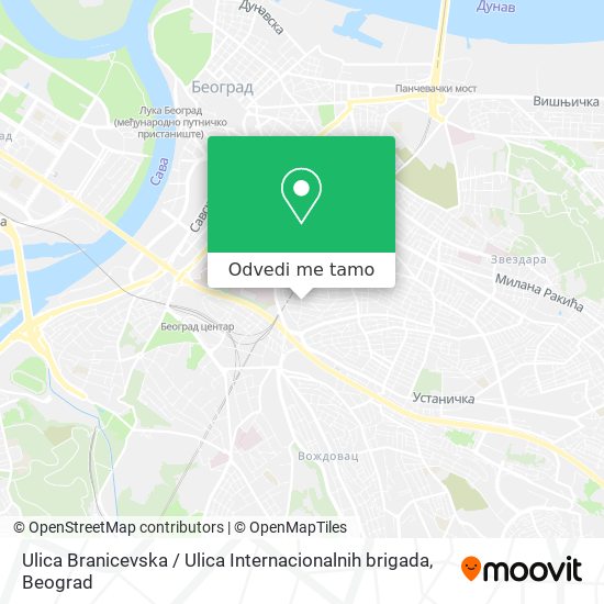 Ulica Branicevska / Ulica Internacionalnih brigada mapa