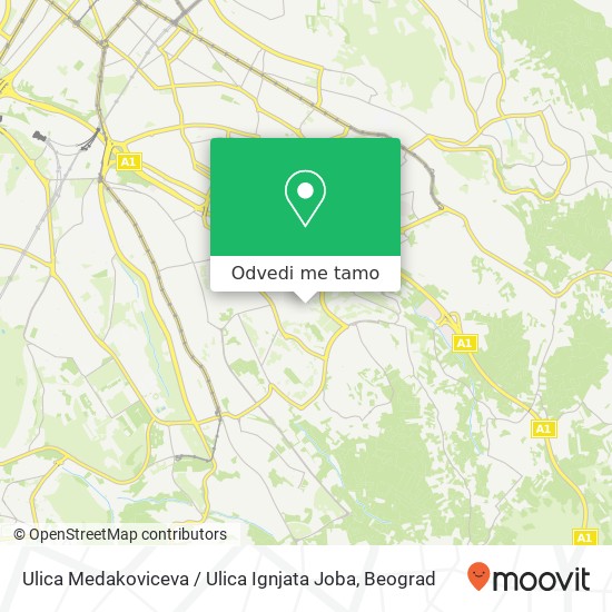 Ulica Medakoviceva / Ulica Ignjata Joba mapa