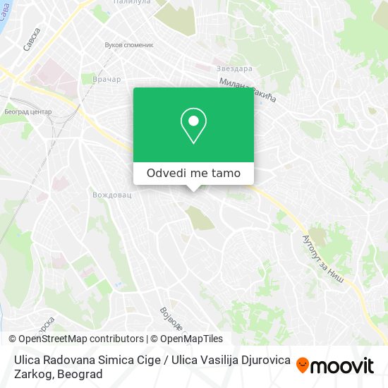 Ulica Radovana Simica Cige / Ulica Vasilija Djurovica Zarkog mapa
