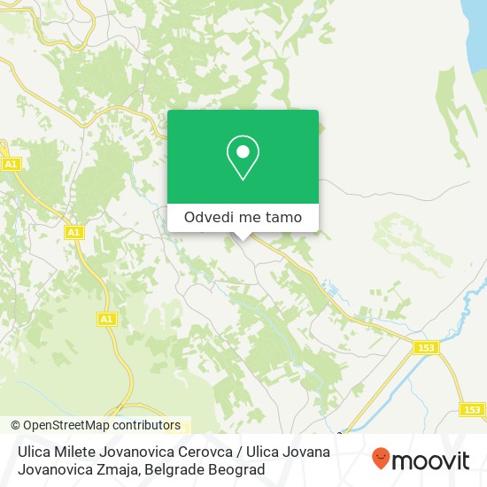 Ulica Milete Jovanovica Cerovca / Ulica Jovana Jovanovica Zmaja mapa