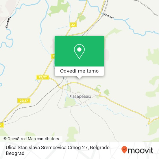 Ulica Stanislava Sremcevica Crnog 27 mapa