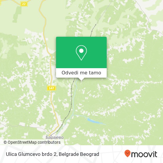 Ulica Glumcevo brdo 2 mapa