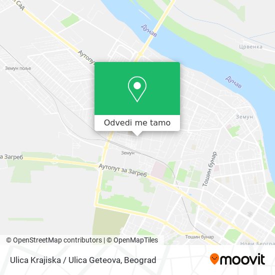 Ulica Krajiska / Ulica Geteova mapa