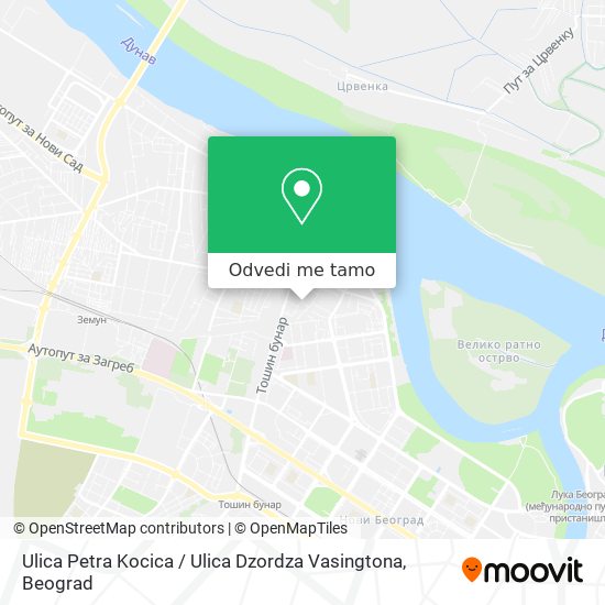 Ulica Petra Kocica / Ulica Dzordza Vasingtona mapa