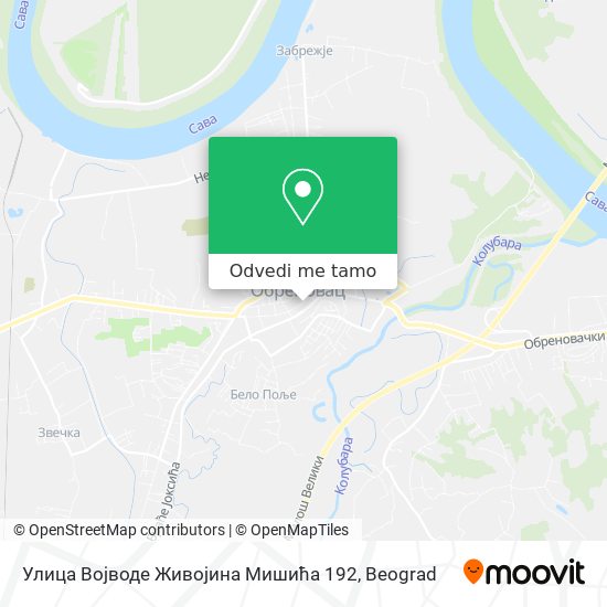 Улица Војводе Живојина Мишића 192 mapa