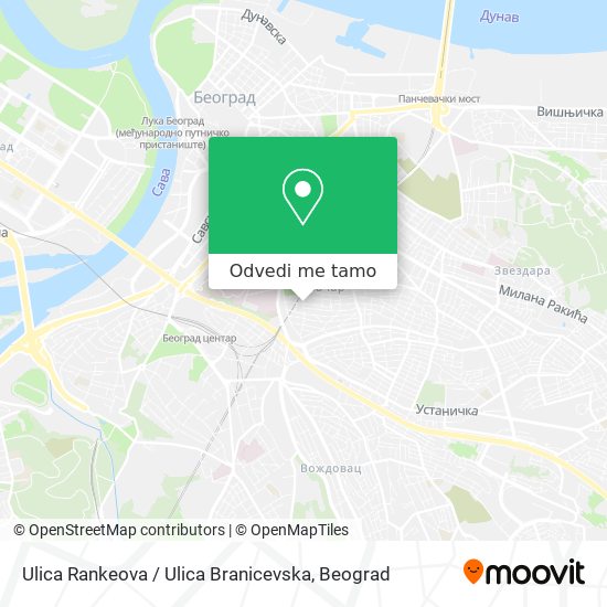 Ulica Rankeova / Ulica Branicevska mapa