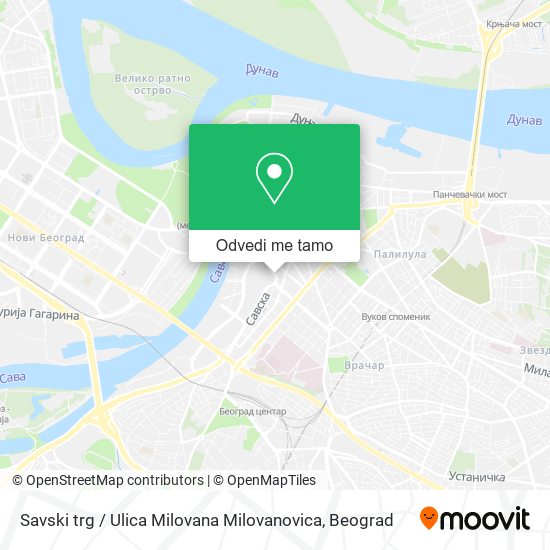 Savski trg / Ulica Milovana Milovanovica mapa