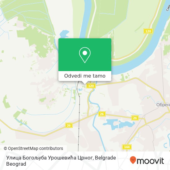 Улица Богољуба Урошевића Црног mapa