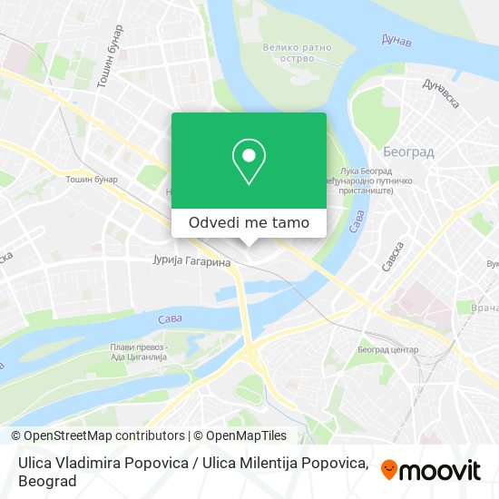 Ulica Vladimira Popovica / Ulica Milentija Popovica mapa