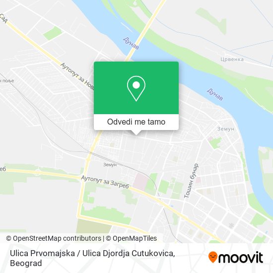 Ulica Prvomajska / Ulica Djordja Cutukovica mapa