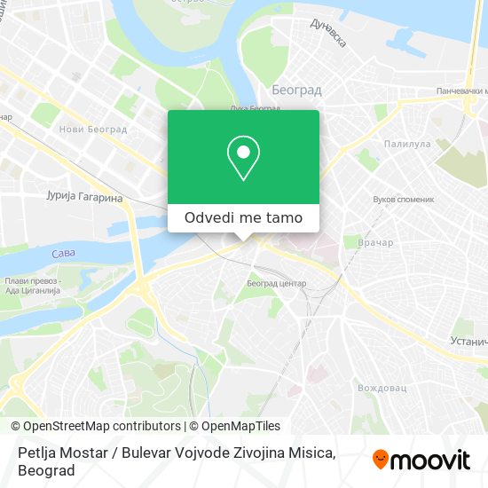 Petlja Mostar / Bulevar Vojvode Zivojina Misica mapa