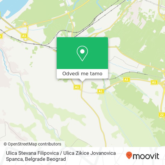 Ulica Stevana Filipovica / Ulica Zikice Jovanovica Spanca mapa