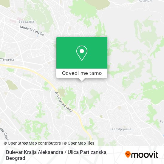 Bulevar Kralja Aleksandra / Ulica Partizanska mapa