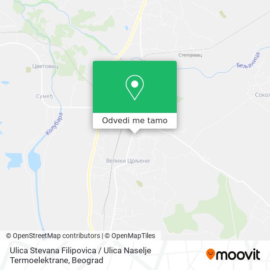 Ulica Stevana Filipovica / Ulica Naselje Termoelektrane mapa