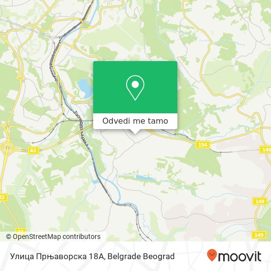 Улица Прњаворска 18А mapa