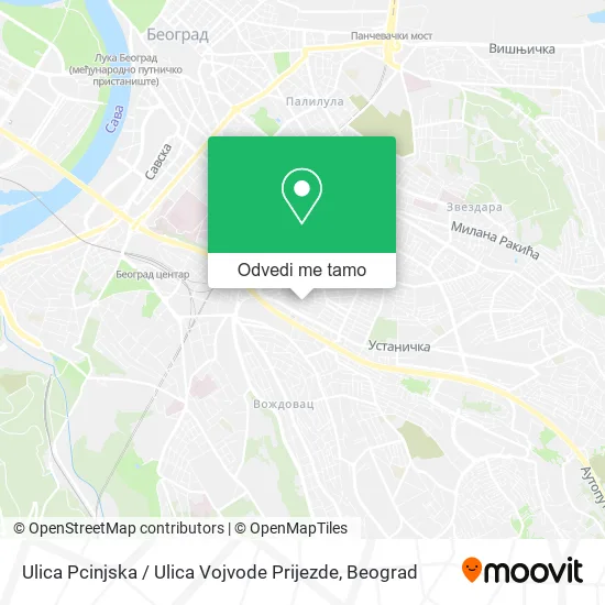 Ulica Pcinjska / Ulica Vojvode Prijezde mapa