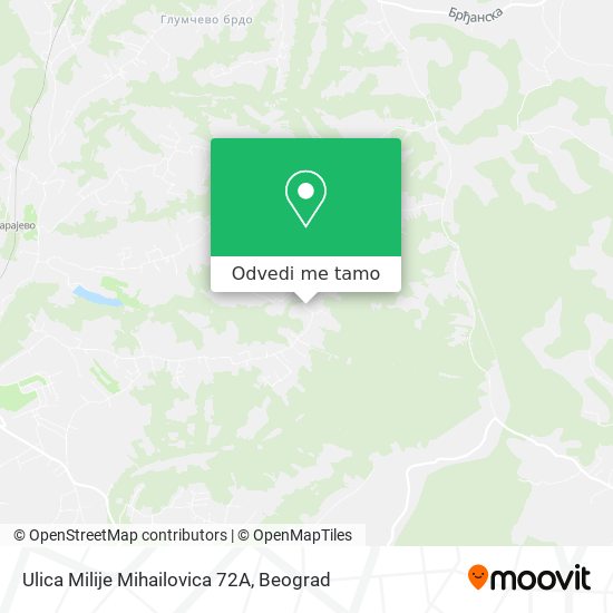 Ulica Milije Mihailovica 72А mapa