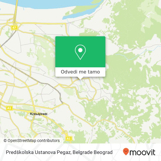 Predškolska Ustanova Pegaz mapa