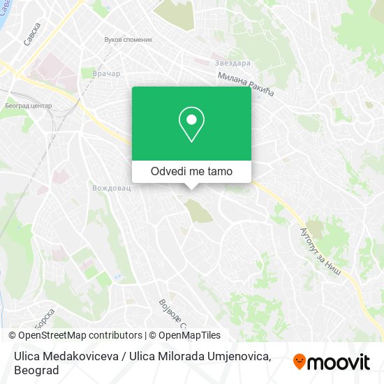 Ulica Medakoviceva / Ulica Milorada Umjenovica mapa