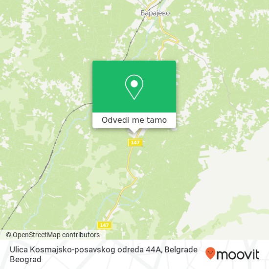 Ulica Kosmajsko-posavskog odreda 44А mapa