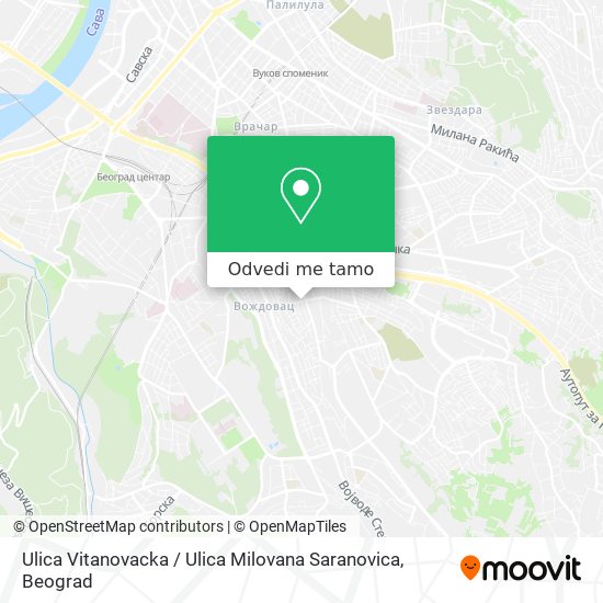 Ulica Vitanovacka / Ulica Milovana Saranovica mapa