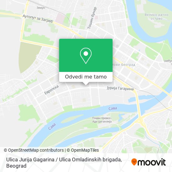 Ulica Jurija Gagarina / Ulica Omladinskih brigada mapa