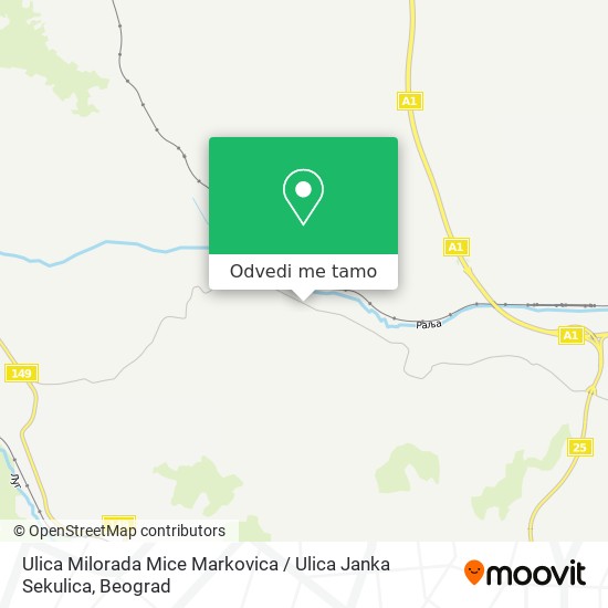 Ulica Milorada Mice Markovica / Ulica Janka Sekulica mapa