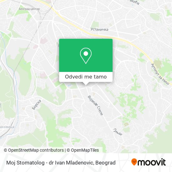 Moj Stomatolog - dr Ivan Mladenovic mapa