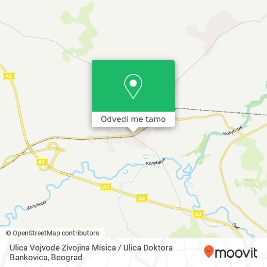 Ulica Vojvode Zivojina Misica / Ulica Doktora Bankovica mapa