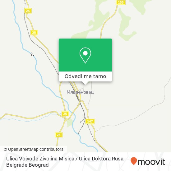 Ulica Vojvode Zivojina Misica / Ulica Doktora Rusa mapa